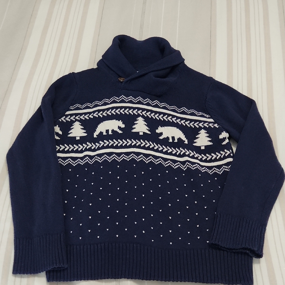 The Children's Place Boy's Navy Sweater with Polar Bear Design